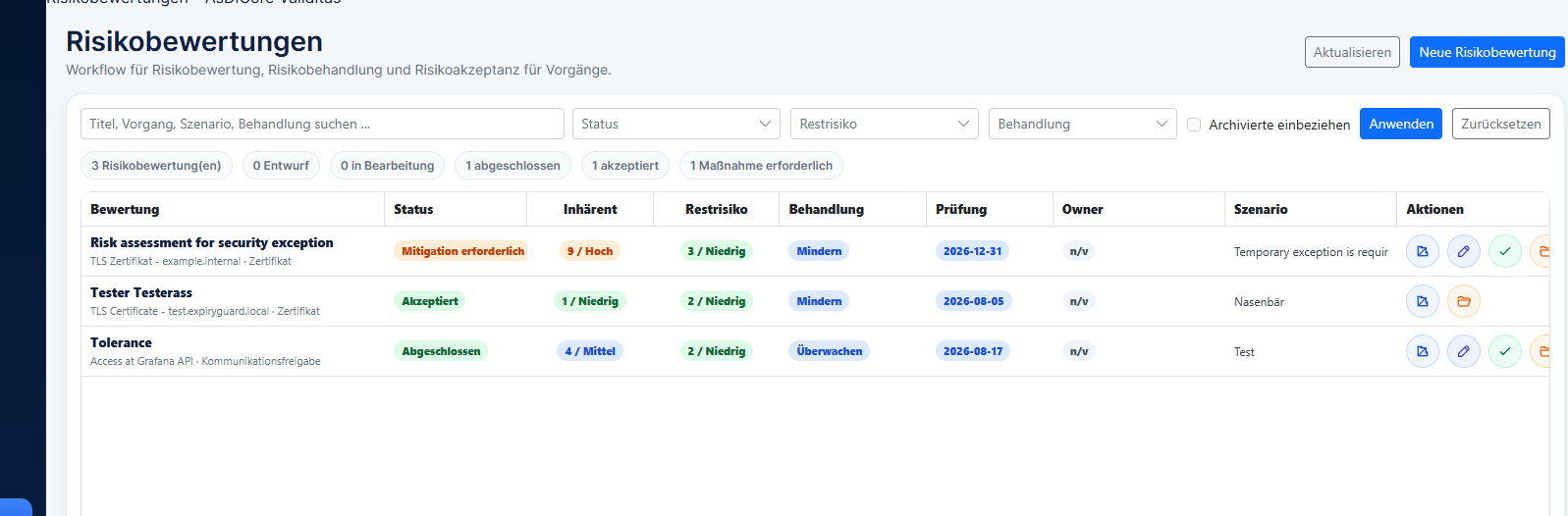 AsDiCore Validitas Risiko Screenshot